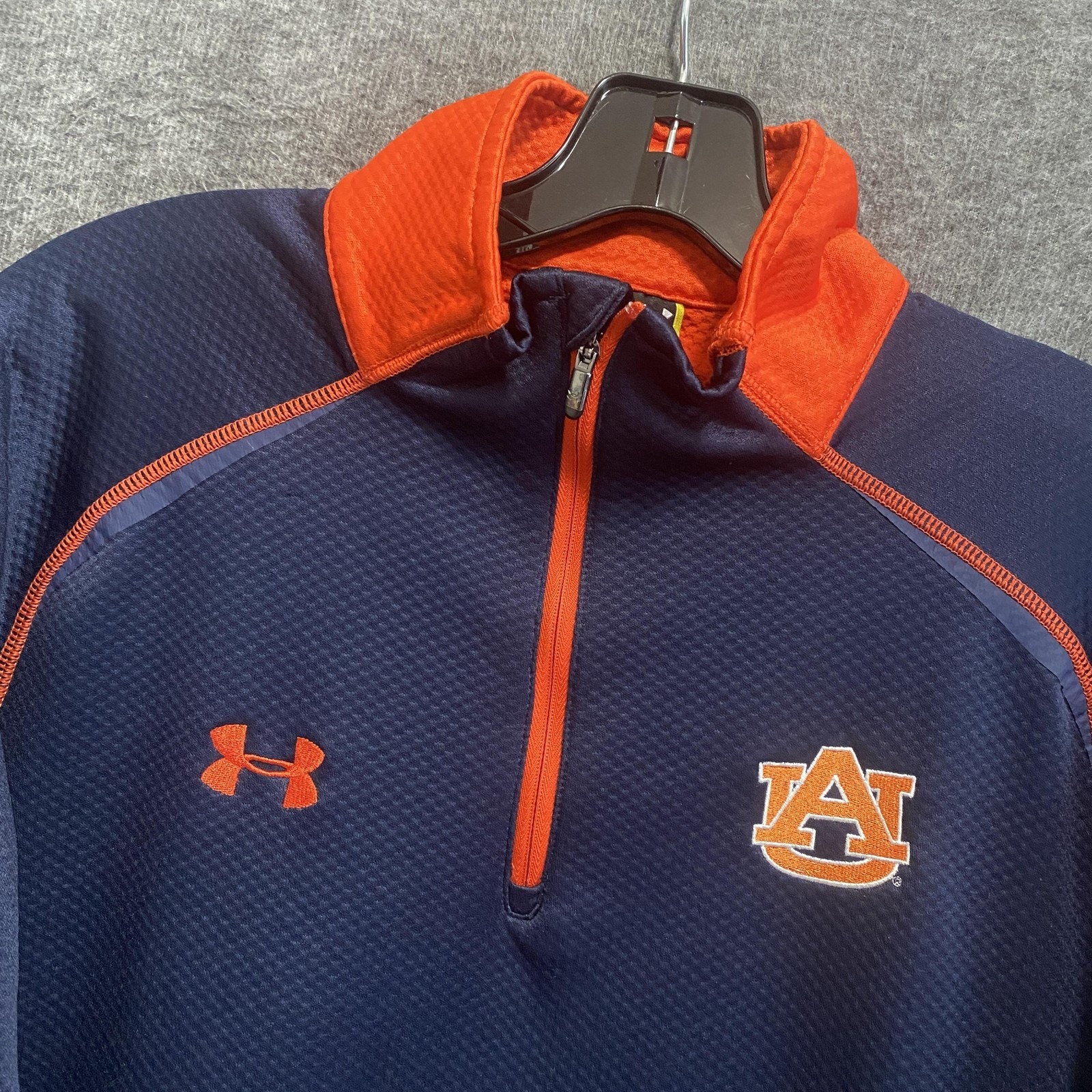 Auburn University Tigers 1/4 Zip Pullover Mens Medium Blue Under Armour Ncaa